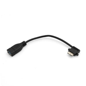 SYSTEM-S Micro USB 3.0 Host Adapter OTG Cable 90 degree right angled angled plug 15 cm