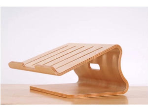 SAMDI Real Wood Universal Notebook Stand Laptop Netbook Stand Holder Wood Ergonomic in beige