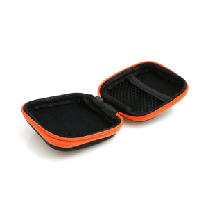 System-S étui de protection de câble antichoc, étui à fermeture éclair, boîte de sac pour écouteurs en noir-orange