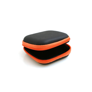 System-S shockproof cable protection zipper case bag box cover for headphones in black-orange