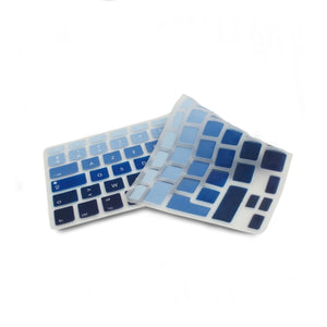 System-S Protection de clavier en silicone pour clavier AZERTY français pour MacBook Pro 13 pouces 15 pouces 17 pouces iMac MacBook Air 13 pouces en multi bleu