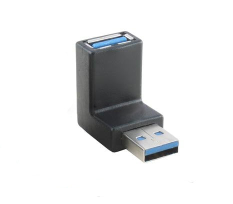 System-S 90° degree angle USB A 3.0 adapter USB A (male) to USB A (female) angle plug cable