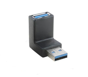 System-S 90° grad Winkel USB A 3.0 Adapter USB A (male) auf USB A (female) Winkelstecker Kabel