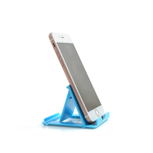 SYSTEM-S Universal Stand Holder Folding Stand Base Tablet Table Holder 6 Levels Tilt Adjustable 60-75° for Tablet PC Smartphone and other Devices in Blue