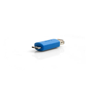 SYSTEM-S Micro USB 3.0 Micro-B Stecker auf USB Typ A 3.0 Eingang Adapter Kabel Adapterstecker in Blau
