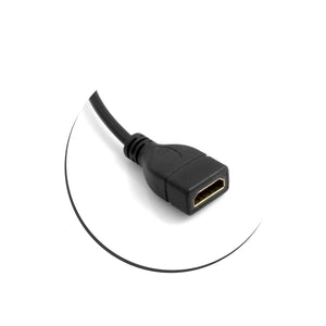 SYSTEM-S Micro HDMI Male Down Angle Male 90° Angled to HDMI Input Female Cable 22 cm