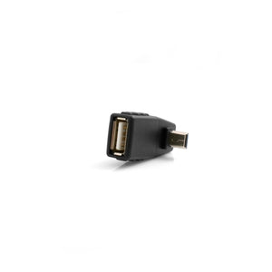 Adaptateur de prise coudée SYSTEM-S USB Type A femelle vers mini USB mâle, angle vers le bas de 90°