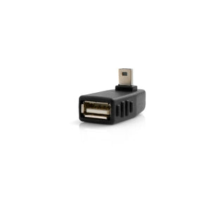 Adaptateur de prise coudée SYSTEM-S USB Type A femelle vers mini USB mâle, angle vers le haut de 90°