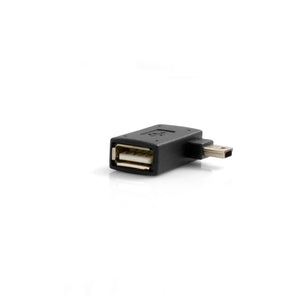 SYSTEM-S USB type A female to mini USB male 90° OTG host cable flash drive connection with extra micro USB port for smartphone tablet PC