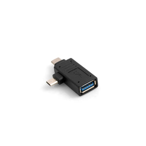 SISTEMA-S USB tipo A 3.0. Cavo host OTG da femmina a Micro USB maschio e USB Type C 3.1 90° per connessione unità flash per smartphone tablet PC