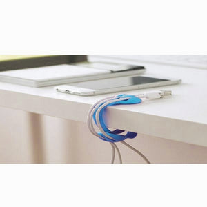 SYSTEM-S Kabelmanager Kabel Clip Organizer Schreibtisch Kabelclip Kabelbefestigung Kabelführung für Schreibtisch in BLAU