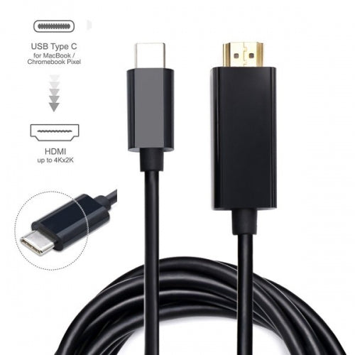 SYSTEM-S USB Typ C 3.1 zu HDMI Stecker 2K / 4K HDTV Kabel 180 cm