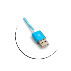 SYSTEM-S Micro USB cable (male) to USB A 2.0. (male) adapter data cable charging cable 25cm nylon braided in blue