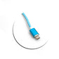 SYSTEM-S Micro USB cable (male) to USB A 2.0. (male) adapter data cable charging cable 25cm nylon braided in blue