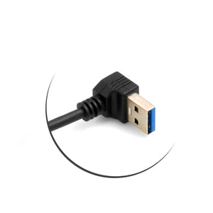 SYSTEM-S USB Typ A 3.0 Abwärtswinkel zu USB Typ C 3.1 gewinkelt 97 cm Schwarz
