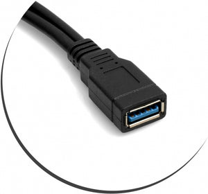 SYSTEM-S USB 3.1 cable 25 cm type C plug to 2.0 mini B socket left right angled adapter in black