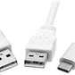 System-S Y- Kabel USB Typ A Stecker zu USB Typ A und USB Typ C 3.1 Stecker