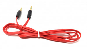 SYSTEM-S Adapterkabel 3.5mm Klinke auf 3.5mm Klinke AUX Stereo Stecker Flachkabel 200 cm 3 Polig Rot