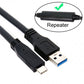 SYSTEM-S 8 M USB Type C 3.1 Cable to USB Type A 3.0 Data GL3523 Repeater