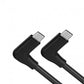 USB 3.1 Gen 2 cable 3 m type C plug to plug 2x angle adapter in black