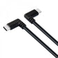 USB 3.1 Gen 2 cable 3 m type C plug to plug 2x angle adapter in black