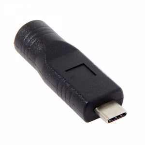 USB 3.1 Adapter Typ C Stecker zu DC 20 V 5,5 x 2,5 mm Stecker Kabel in Schwarz