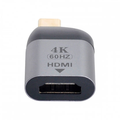 HDMI Adapter 4K Standard Buchse zu USB 3.1 Typ C Stecker Kabel in Grau