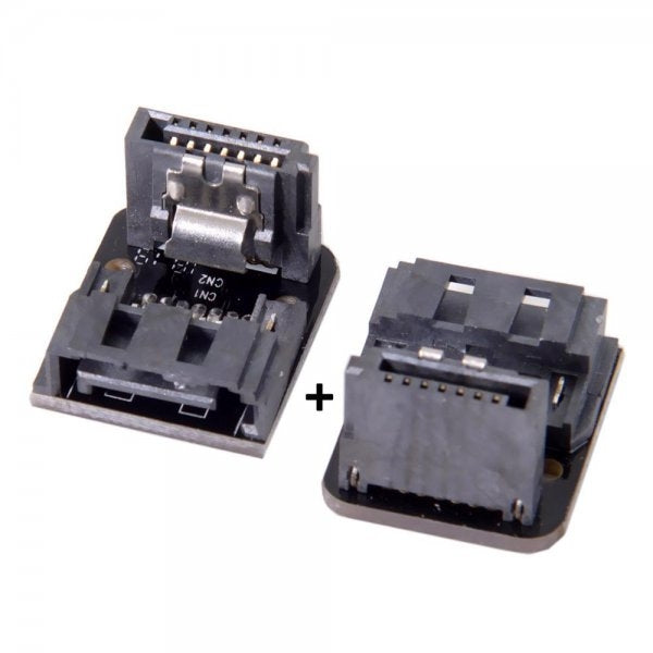 2x adaptateur SATA câble coudé 7 broches femelle vers mâle pour carte mère 