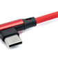 Cable USB 3.1 SYSTEM-S 3 m Adaptador angular tipo C macho a macho 2.0 A trenzado rojo