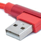 Cable USB 3.1 SYSTEM-S 100 cm Tipo C macho a 2.0 A macho ángulo trenzado en rojo