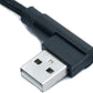 SYSTEM-S USB 3.1 Kabel 100 cm Typ C Stecker zu 2.0 A Stecker Winkel geflochten Schwarz