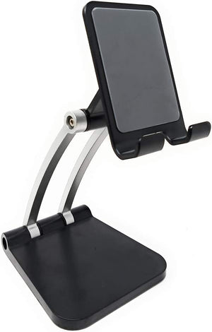 SYSTEM-S stand holder foldable made of metal in black for smartphone