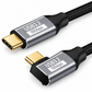 USB-C auf USB-C Kabel, seitlich gewinkelt, 0,5 m – 100 W PD, 10 Gbit/s, 4K bei 60 Hz, Nylon I System-S
