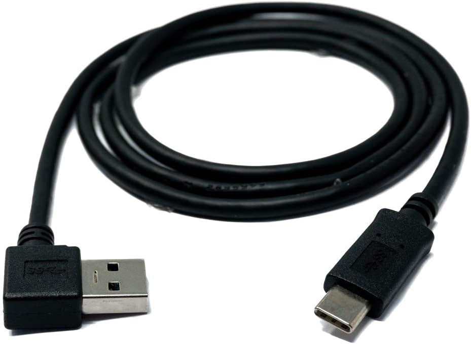 SYSTEM-S USB 3.1 cable 1 m type C plug to 3.0 type A plug angle (left) in black