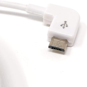 SYSTEM-S Micro USB cable 90° degree RIGHT angled plug to USB 2.0 Type A (male) data cable charging cable approx. 495 cm in white