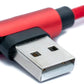 SYSTEM-S USB 2.0 Kabel 100 cm Micro Stecker zu 2.0 A Stecker Winkel geflochten in Rot