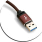 SYSTEM-S USB 3.1 Typ C (male) zu USB A 3.0. (male) Kabel Adapter Datenkabel Ladekabel 100 cm Lederoptik in Braun