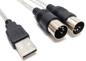 SYSTEM-S MIDI Interface SMA In und Out zu USB 2.0 Audio Adapter Kabel in Grau