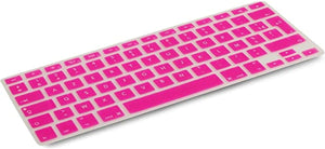 System-S Silicone Keyboard Protector Keyboard Cover AZERTY French Keyboard Cover Protector for MacBook Pro 13 inch 15 inch 17 inch iMac MacBook Air 13 inch in Pink