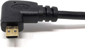 SYSTEM-S Micro HDMI Stecker Rechts Gewinkelt zu HDMI Standard Stecker Kabel Spiralkabel 50-80 cm