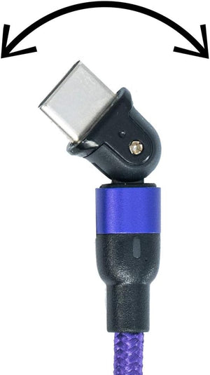 Cable SYSTEM-S USB 3.1 1 m Adaptador tipo C macho a 2.0 A hembra ángulo 180° en color violeta