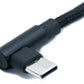 SYSTEM-S USB 3.1 Kabel 100 cm Typ C Stecker zu 2.0 A Stecker Winkel geflochten Schwarz