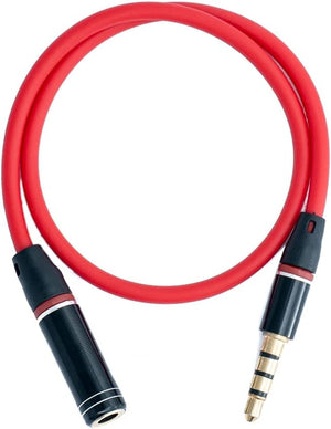 SYSTEM-S Audio Kabel 30 cm 3,5 mm Stereo Klinke Stecker zu Buchse Adapter Rot