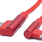 SYSTEM-S USB 3.1 cable 100 cm type C plug to 2.0 A plug angle braided in red