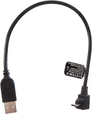 SYSTEM-S Micro USB Kabel 90° Grad abwärts gewinkelt Winkel Adapter Datenkabel Ladekabel 27 cm