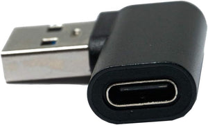 Adaptateur USB 3.1 type C femelle vers câble coudé 3.0 type A mâle en noir