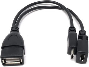 System-S USB 2.0 cable type A female splitter to 2x Micro USB (1x male/1x female) 19cm 