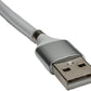 SYSTEM-S USB 3.1 selbstaufrollendes Kabel 1 m Typ C Stecker zu 2.0 Typ A Stecker in Weiß