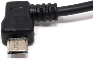 SYSTEM-S Micro USB 2.0 Kabel gewinkelt 90 grad Winkelstecker (links/male) Adapter Datenkabel und Ladekabel 140 cm