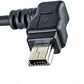 SYSTEM-S Dehnbares Mini USB Kabel Datenkabel Ladekabel Spiralkabel Winkelstecker 50 - 135 cm